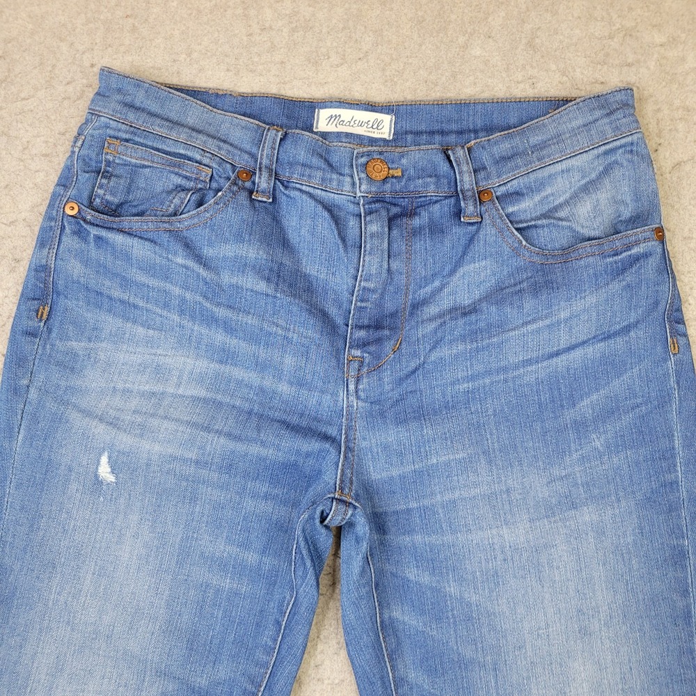 Madewell 9" High Riser Skinny Jeans Womens 31 Blue Light Wash Distressed Stretch - Picture 2 of 13